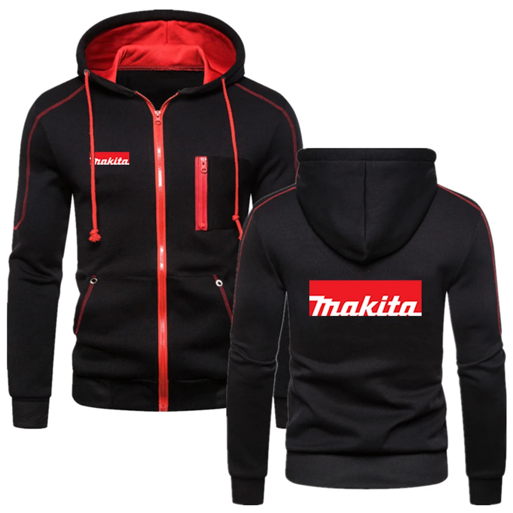 

Makita Logo Hoodies Jacket Zipper Cotton Fashion Hooded Coats Harajuku Male Clothing Sweatshirt Decal Fleece College style Tops