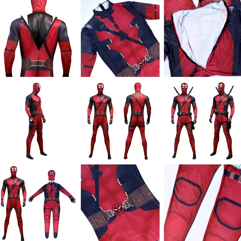 Набор костюмов DEADPOOL для детей и взрослых боди косплея аксессуары пояс мечи