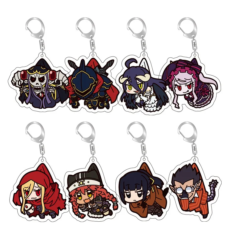 

Japan Anime Overlord Momonga Albedo Bloodfallen Shalltear Demiurge Epsilon Solution 5cm Acrylic Keychain Pendant