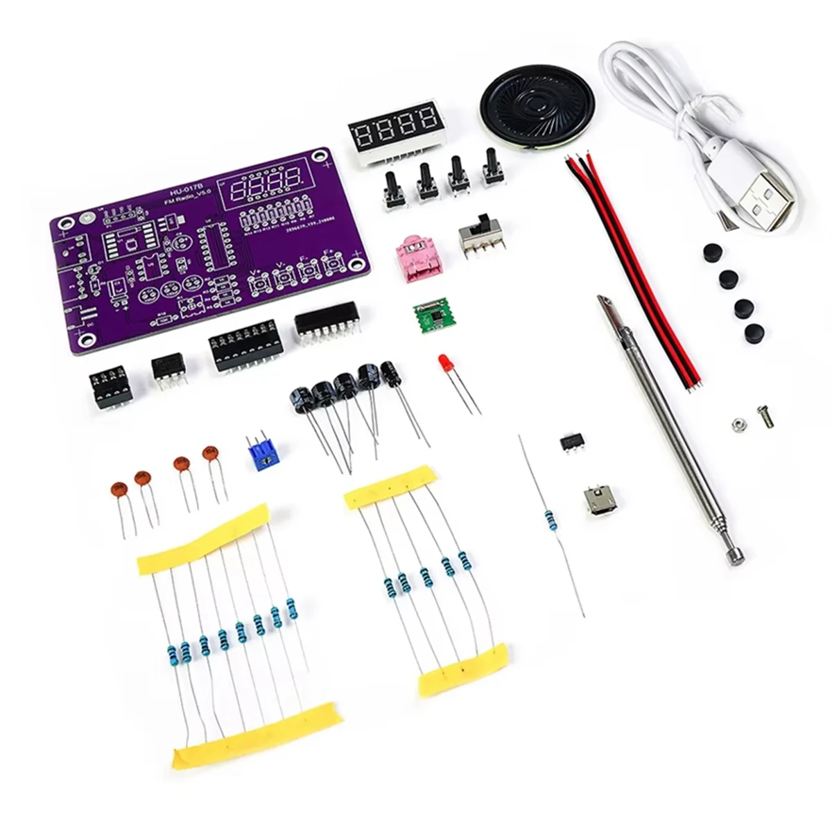 Фото ABNJ Многофункциональное радио DIY Kit 87-108 МГц FM Регулируемый радио DIY модуль Светодиодный цифровой дисплей Регулируемая громкость без корпуса №5