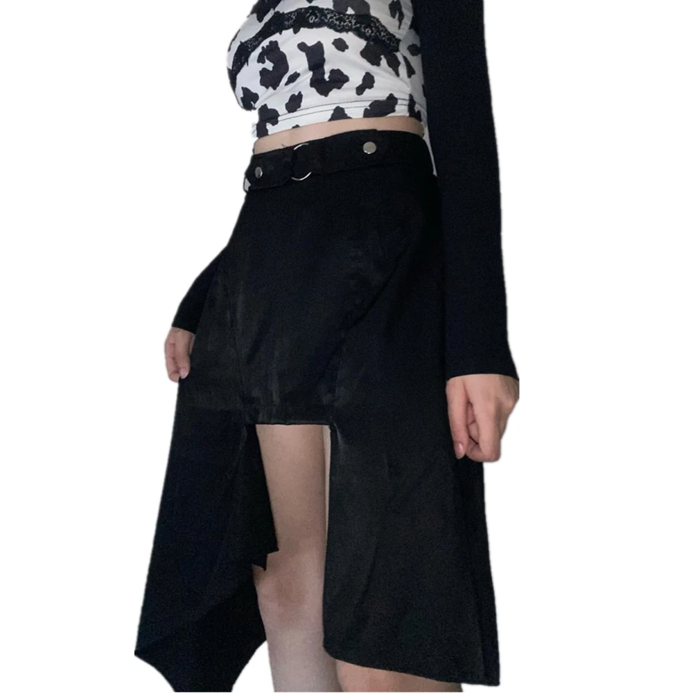 

Irregular Plaid Skirt Harajuku Cute Punk Black Gothic Sexy Goth Vintage Plaid Y2k Skirt Korean Fashion Clothing