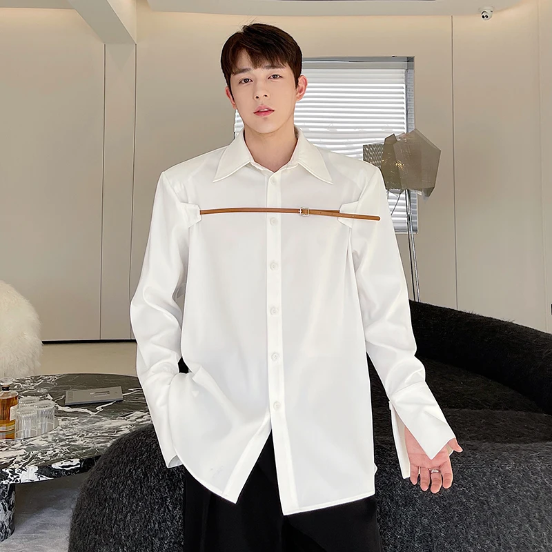 

2023 Shirts Men Long Sleeve Solid Teens Handsome Gentle Fashion Clothing All-match Personal Japanese Streetwear Cozy Blouse P21