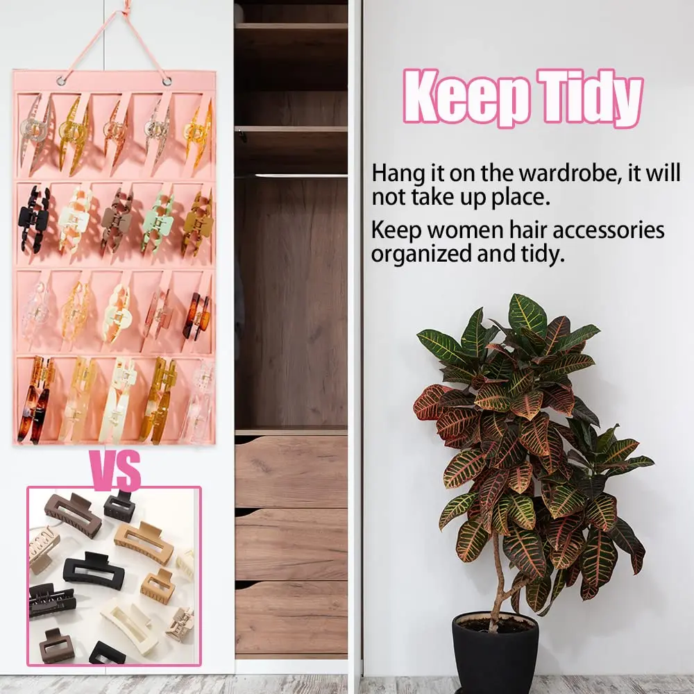Claw Clip Organizer Hair Clip Organizer Premium Felt Hanging Claws Clips Storage Hanger for Girls Women Hair Clip Display Stand
