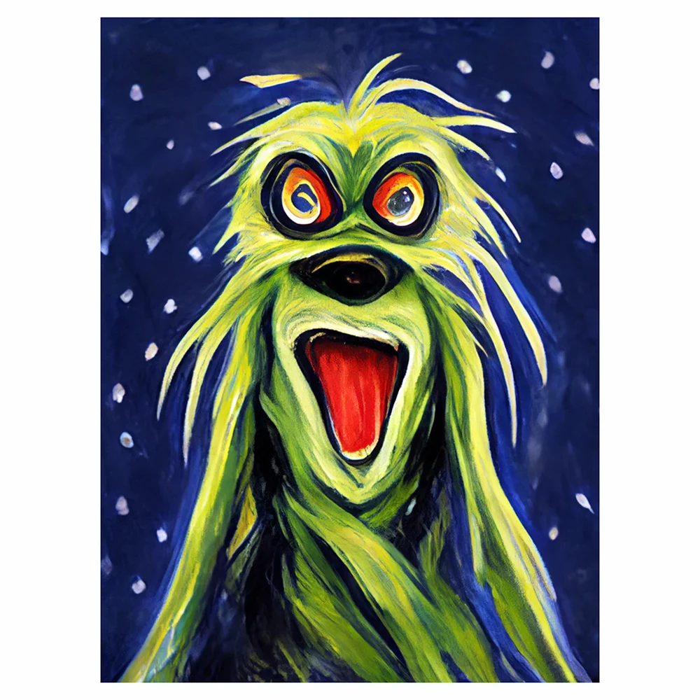 

5D Diamond Painting Street Full Square Round Diamond GRINCH SCREAM Embroidery Picture Home Decoration