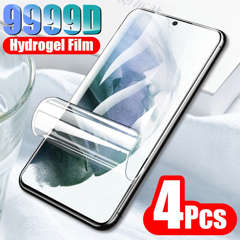 

4PCS Hydrogel Film For Samsung Galaxy S8 S9 S10 Plus S20 S21 Ultra S22 FE Screen Protector Full Cover For Samsung Note 8 9 10 20