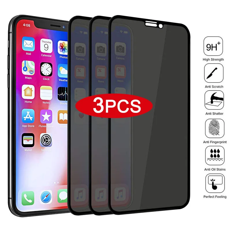 

1-3Pcs Privacy Tempered Glass Screen Protector for IPhone 14 13 12 Mini 11 Pro 6s 7 8 Plus Anti-spy Glass on IPhone XS MAX X XR