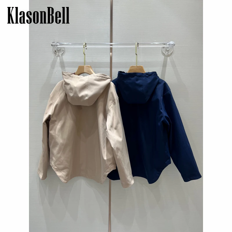 

6.11 KlasonBell Fashion Drawstring Hooded Embroidery Zipper Jacket Women