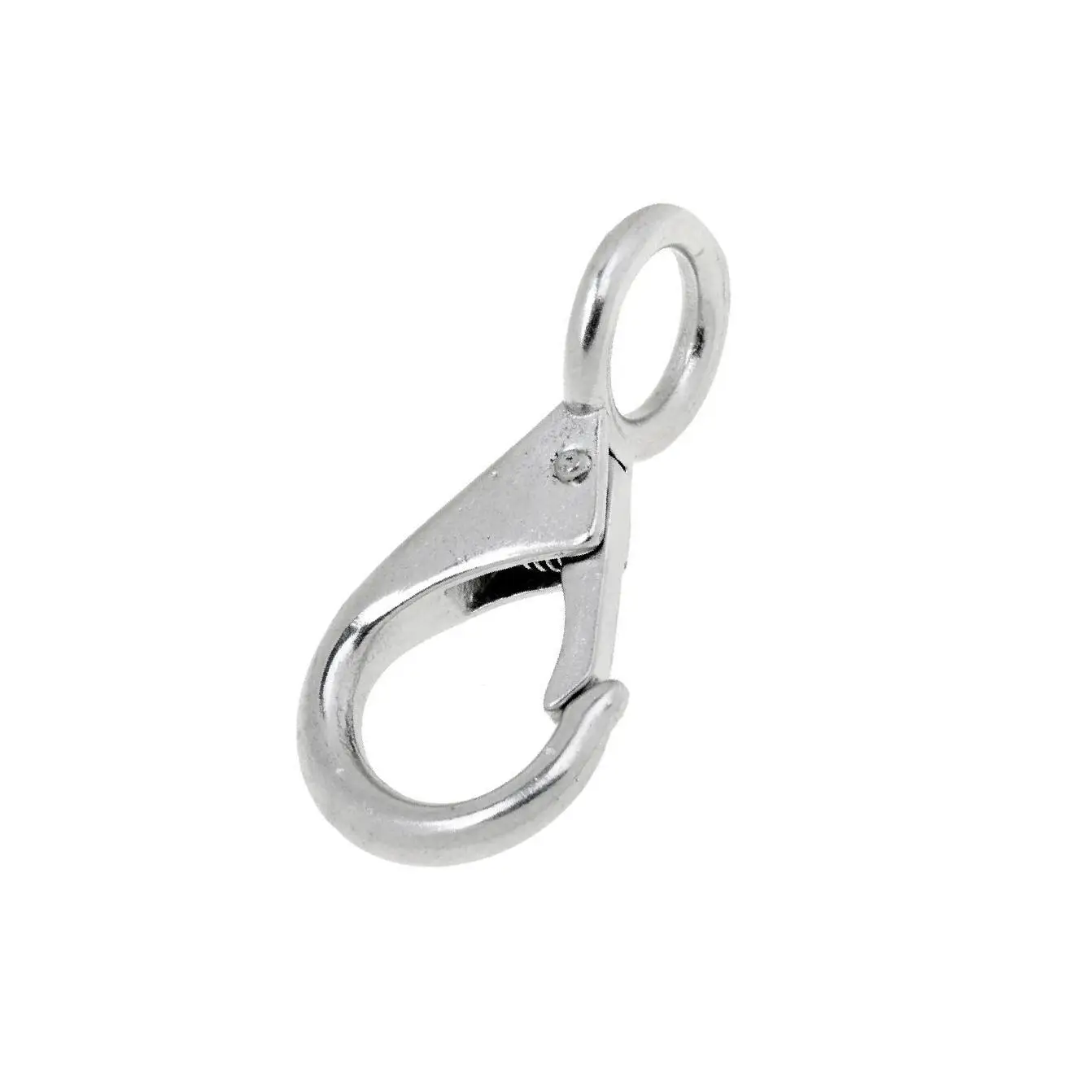 

304 Stainless Steel Rigid Fixed Eye Boat Spring Snap Hook Silver 0 4 8cm