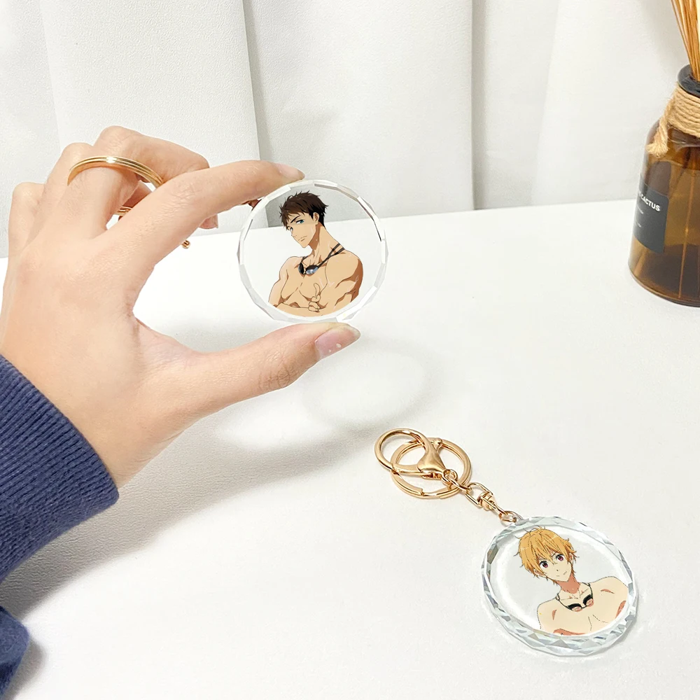 Бесплатно! Брелок Тачибана Макото Рин масуока прозрачный хрустальный брелок