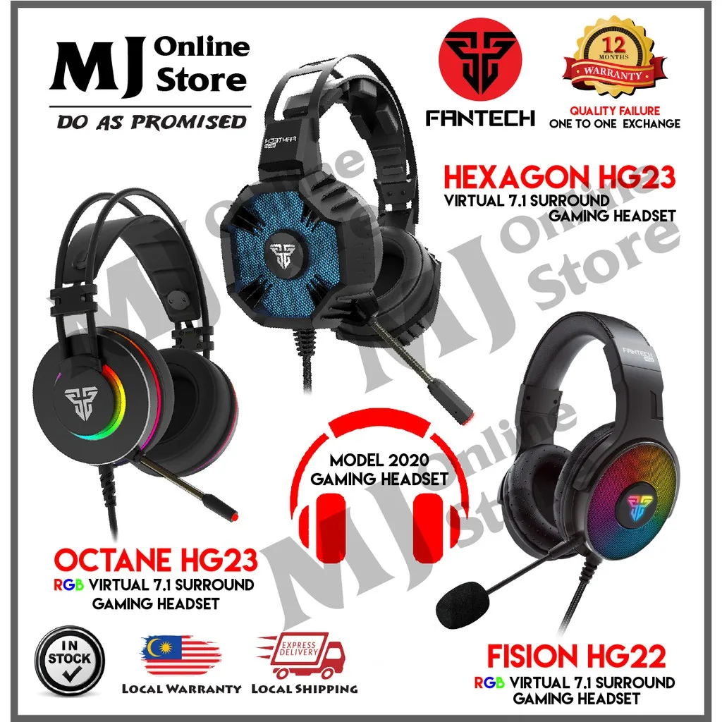 

FANTECH HG23 OCTANE / HG22 FUSION / HG21 HEXAGON 7.1 SURROUND RGB Gaming Headset Headphone with Mic