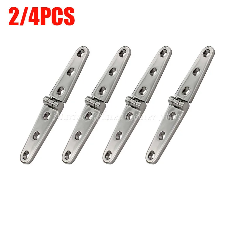 

2pcs / 4Pcs 28x152mm Stainless Steel 316 Strap Hinge With 6 Holes Mirror Polish Marine Boat Hardware Cast Door Strap Hinges