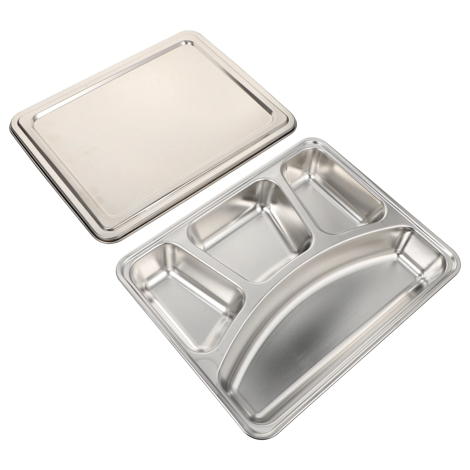 

Plate Plates Divided Tray Dinner Lunch Serving Trays Kids Container Steel Stainless Dish Cafeteria Healthy Compartment Box