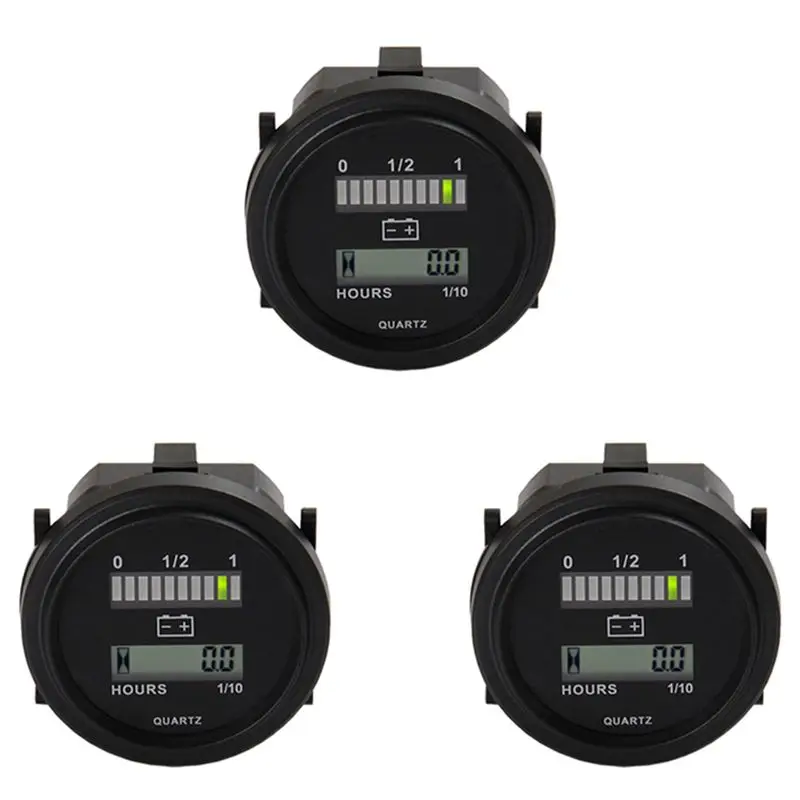 Фото Стабилизатор напряжения 3X LED с счетчиком моточасов и круглым индикатором заряда батареи 12/24В 36В 48В для лодок, гольф-каров, №2