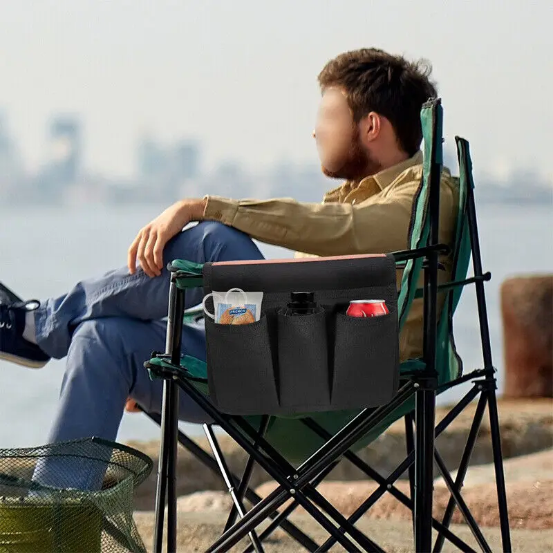 

New Outdoor Camping Chair Armrest Storage Bags Portable Beach Chair Side Hanging Bags for Fishing Camping Hiking Organizer Pouch