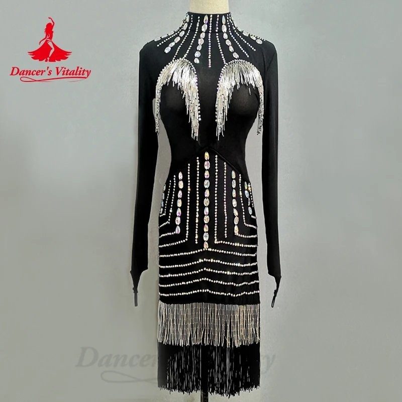 Платье для латиноамериканских танцев выступлений женщин Rumba Chacha Танго