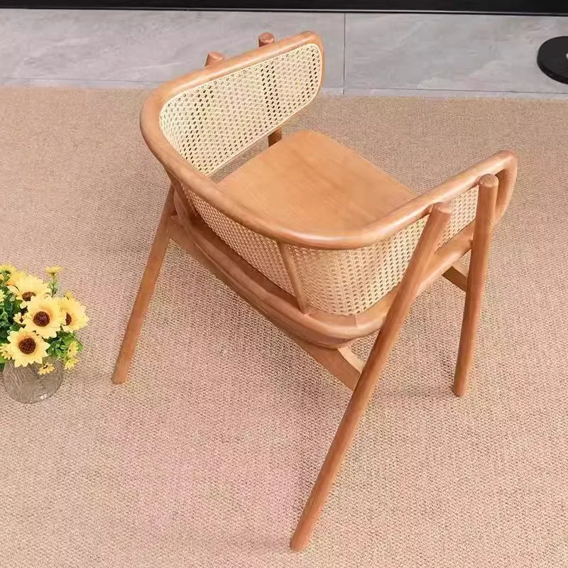 Винтажный обеденный стул из ротанга дизайнерский минимализм кресла для гостиной