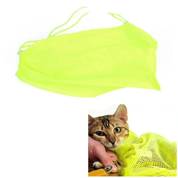 Pet Cat Grooming Washing Bath Bag Scratching Biting Restraint Polyester Mesh For Shower Cleaning Ear Cutting Nails Medic