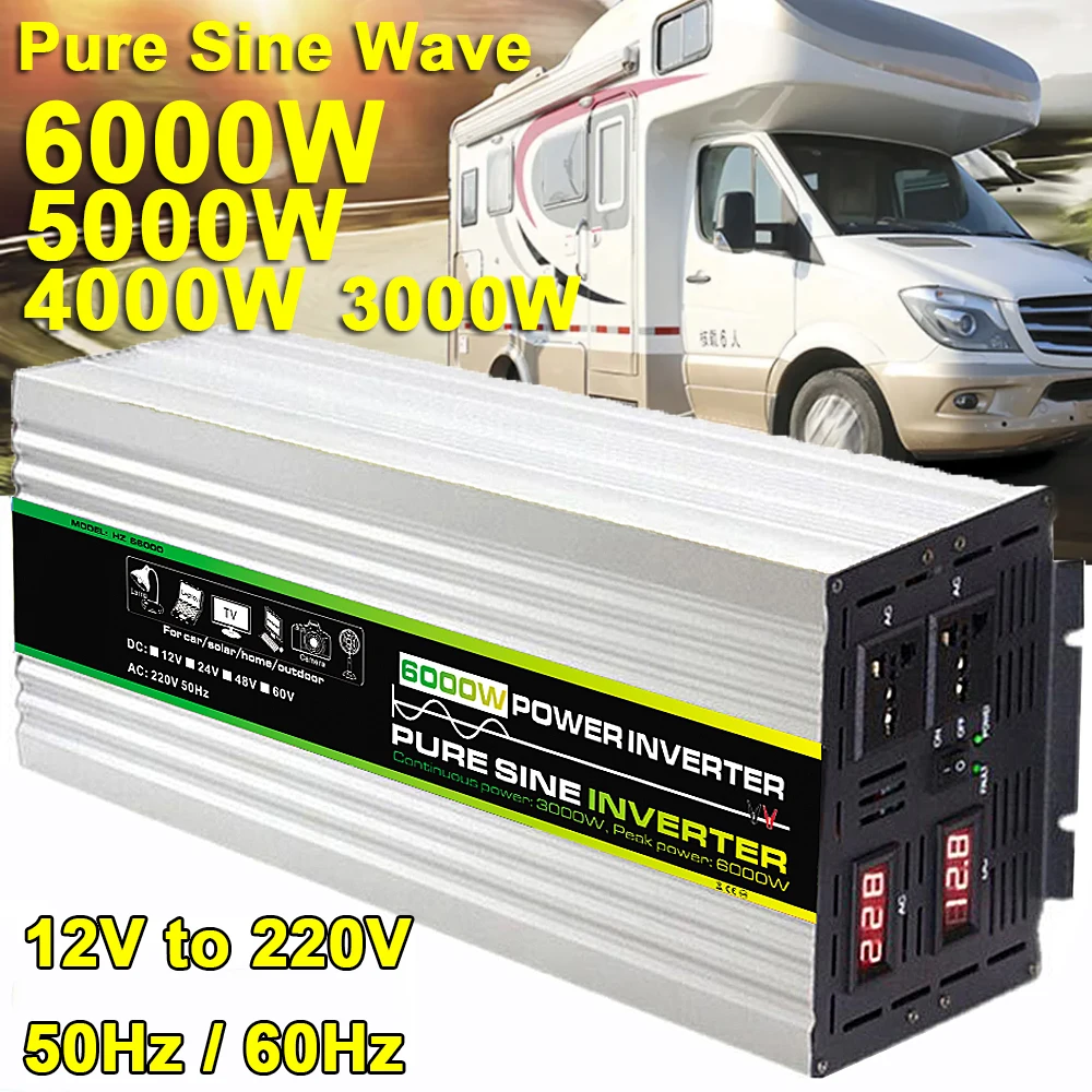 

Мощный инвертор немодулированного синусоидального сигнала, 6000 Вт, пик 3000 Вт, 6 кВт, от 12 В до 220 В