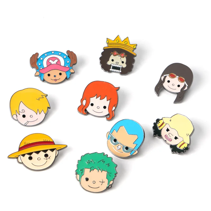 

Anime One Piece Enamel Pins Monkey D Luffy Brooches Backpack Jeans Metal Brooch Pin Women Fashion Jewelry Gifts Cartoon Badges