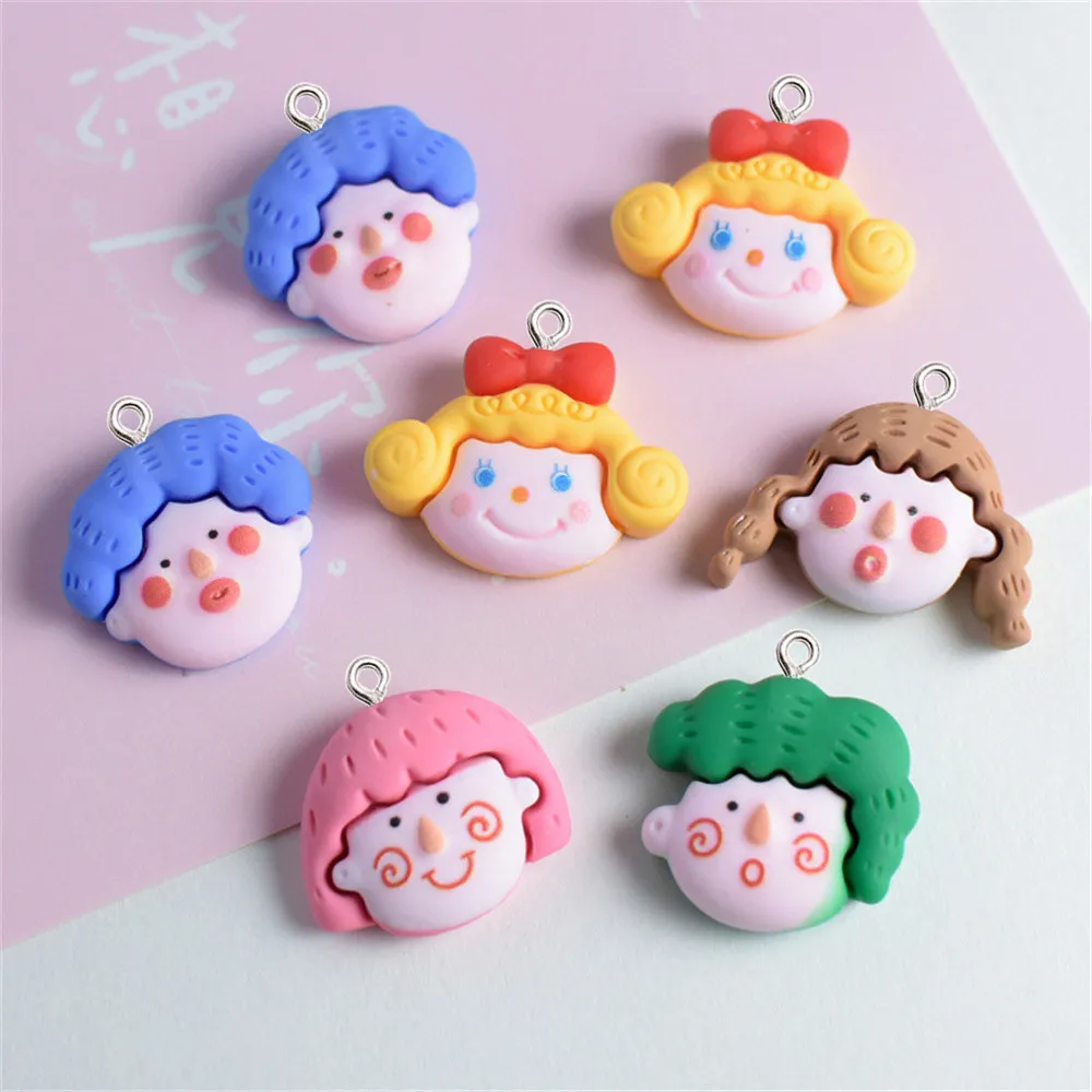 

10Pcs Cartoon Girl Boy Resin Charms Creative Earring Necklace Keychain Pendant DIY Fashion Jewelry Craft Make Hanging Decoration