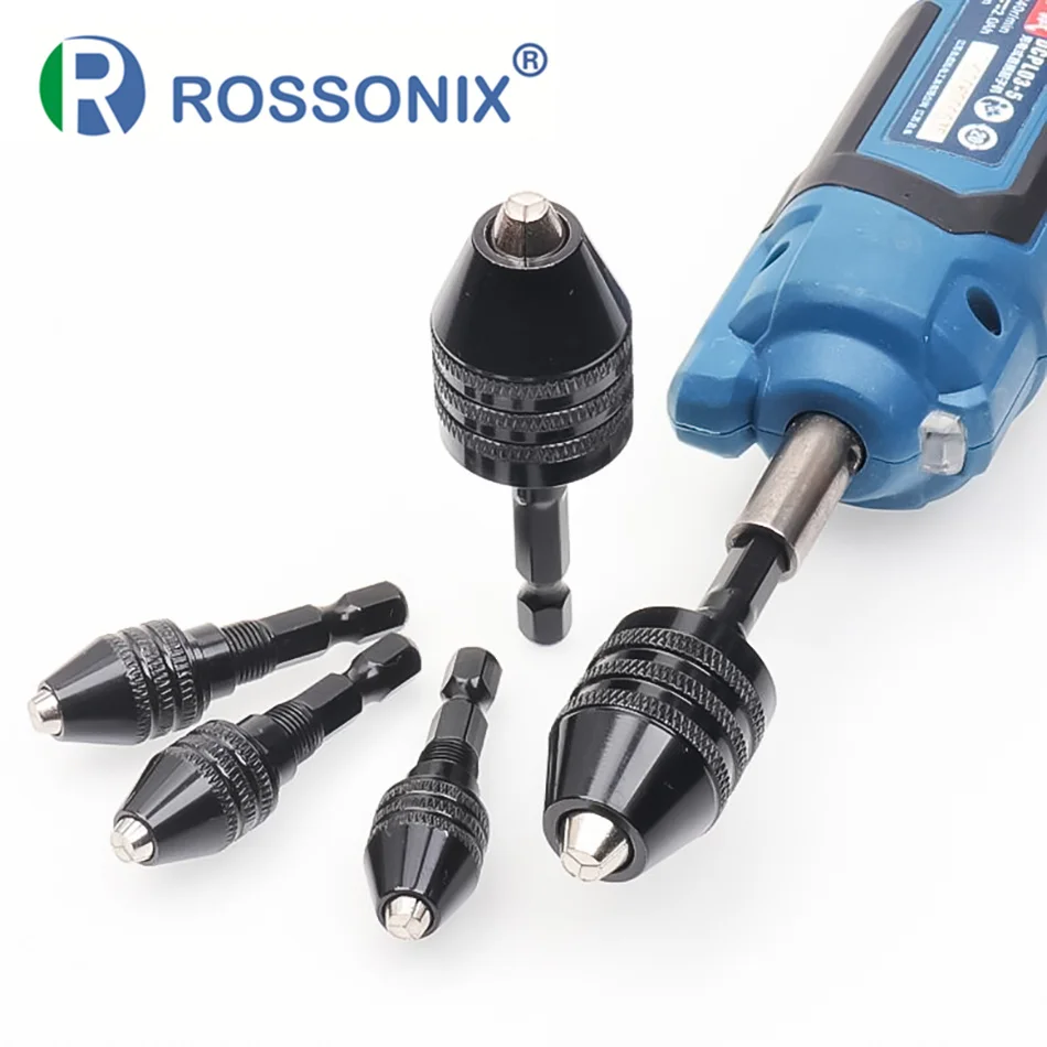

Electric Drill Chuck 0.3-8mm Self-Tighten Mini Drill Bits Collet Fixture Tools 1/4" Hex Shank Quick Change Converter