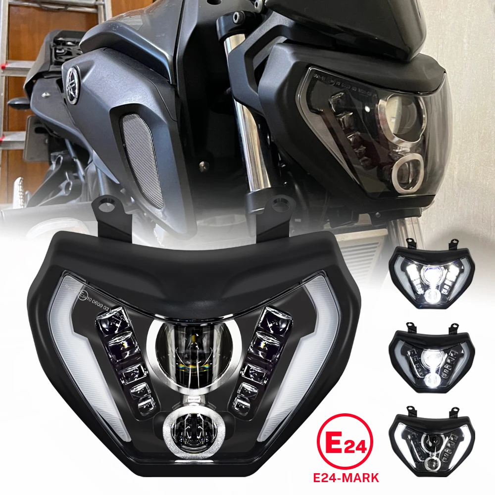 

For YAMAHA MT09 Headlight MT 09 FZ 09 FZ09 2014 2015 2016 Motorcycle Headlight E24-MARK DRL Turn Signal headlamp Moto LED Light