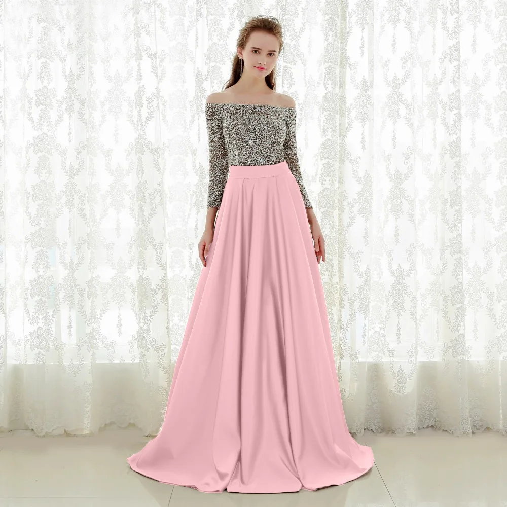 

Mandylandy Сексуальное женское платье с открытыми плечами с воротником-лодочкой вечернее платье с высокой талией с длинным рукавом Большие плат...