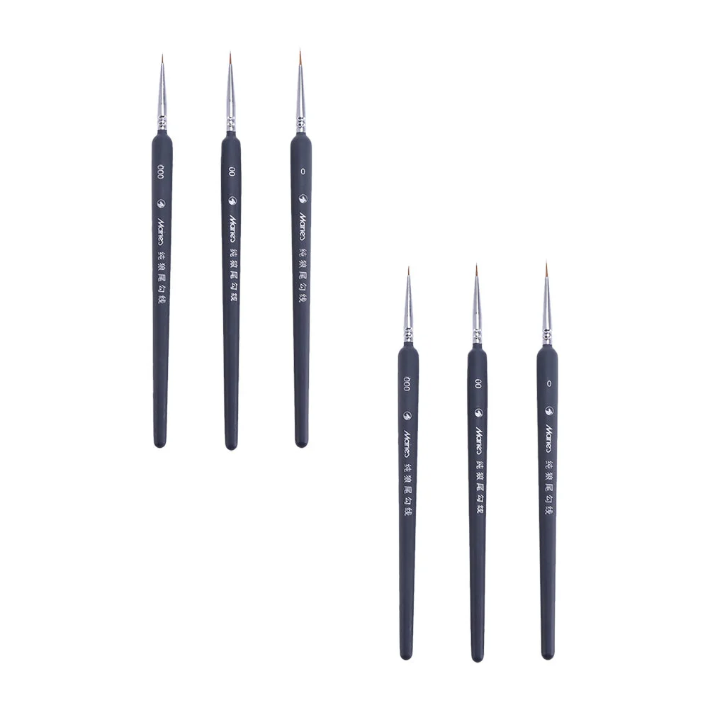

6pcs Watercolor Brush Set Fine Tip Brush Fine Tip Brush Nail Set Detail Brush Set Miniature Brush for Gouache Watercolor Oil