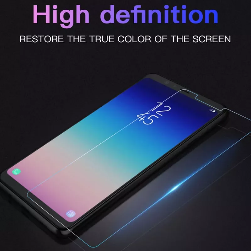 2pcs 9H Tempered Glass for Samsung Galaxy J4 J6 A6 A8 Plus 2018 Screen Protector Samsung A5 A7 J8 A9 2018 Protection film