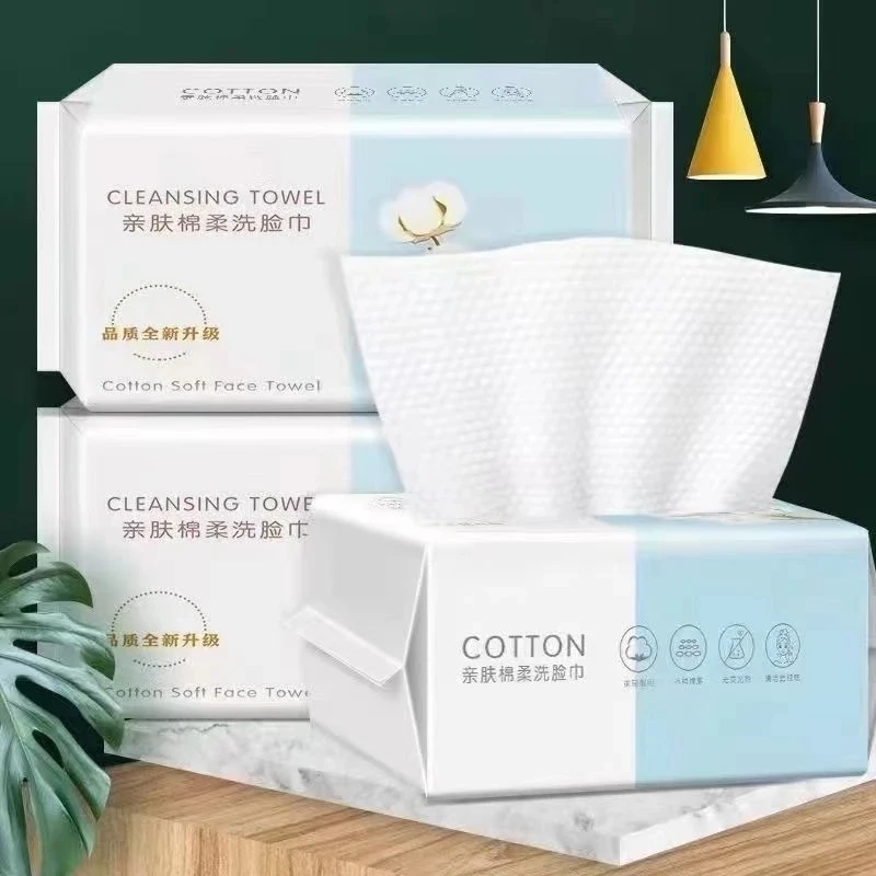 

100PCS Soft Thick Disposable Towel Facial Cleansing Cotton Tissue Wet Dry Wipes Makeup Remover Towel for Skincare 300PCS