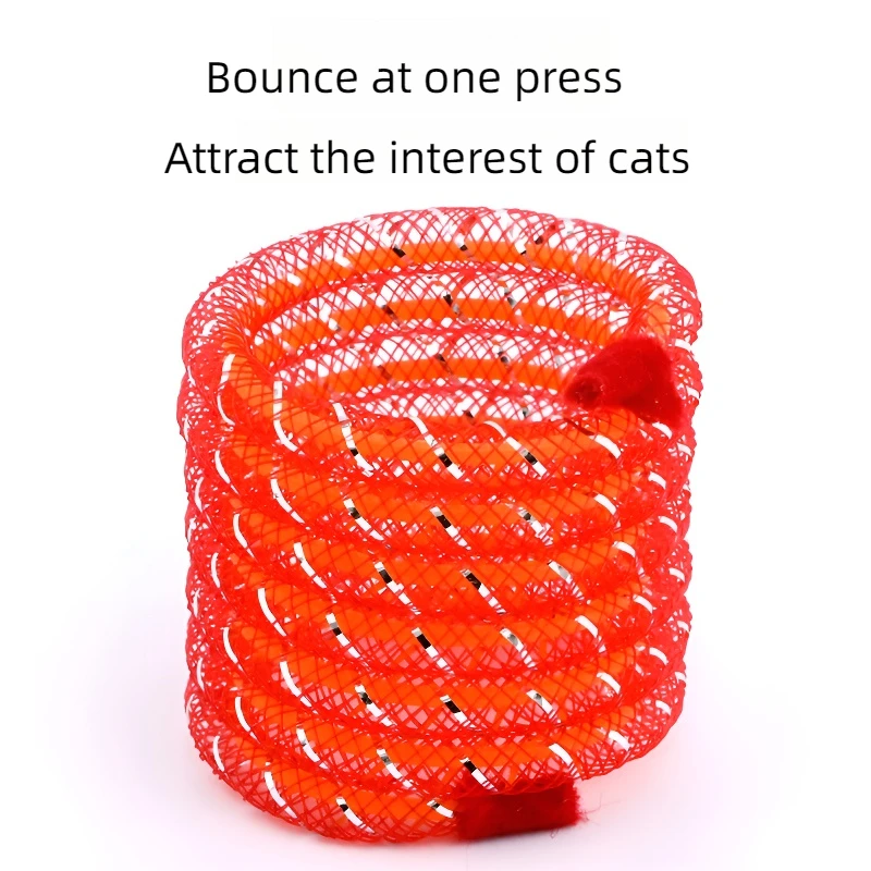Интерактивные игрушки для кошек Ловец цветные гофрированные пружинные