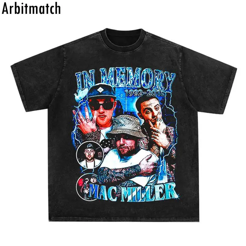 

Футболка мужская оверсайз с графическим принтом, хлопковая тенниска в стиле Харадзюку, Винтажная Майка в стиле хип-хоп, уличная одежда в сти...