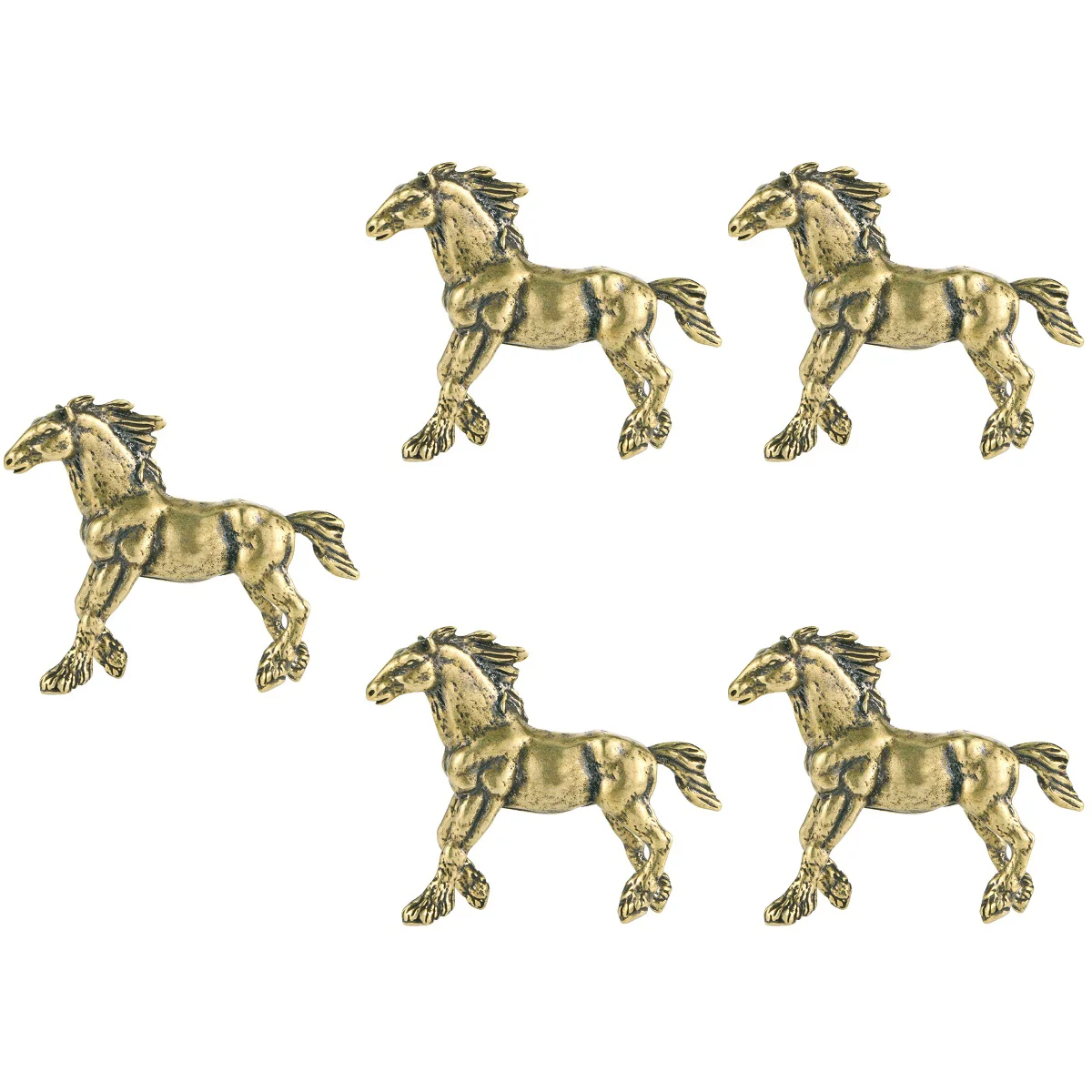 

5x Decorative Copper Exquisite Miniature Vintage Horse Figure Horse Craft Horse Figurine