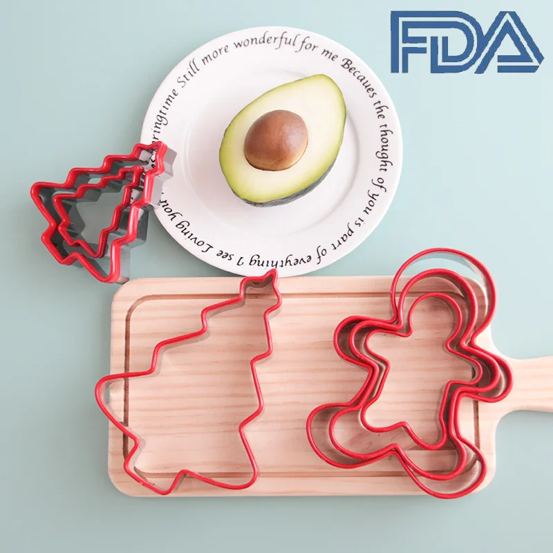 

3pcs/set Christmas Cookie Molds Christmas Tree Gingerbread Man Biscuit Mould Stainless Steel Christmas Baking Tools