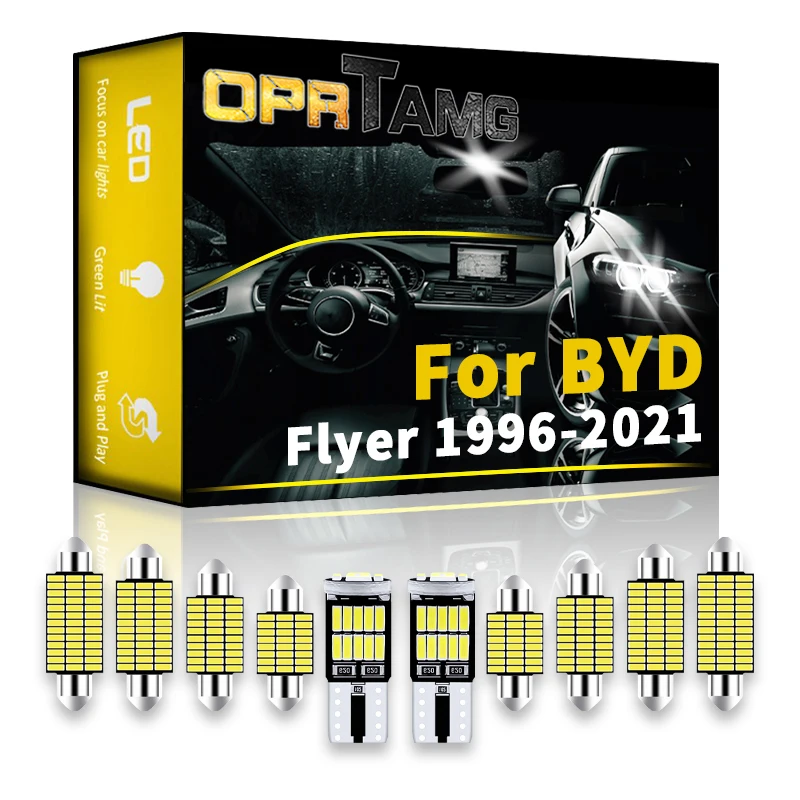 

OPRTAMG для BYD Flyer 2004 2005 2006 2007 2008 2009 2010 -2022 автомобильная светодиодная Внутренняя купольная карта светильник для багажника комплект для обновлен...