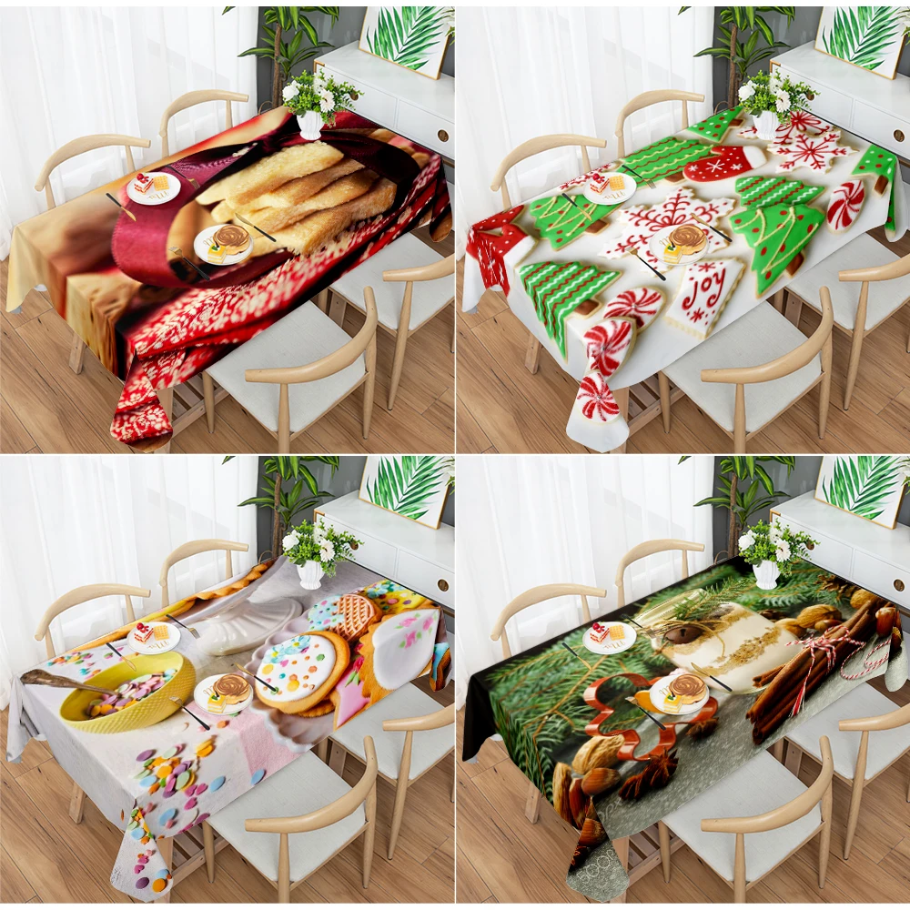 

2022 Christmas New Year Christmas Eve Printed Tablecloth Family Dinner Birthday Party Wedding Decoration Tablecloth Mantel Mesa