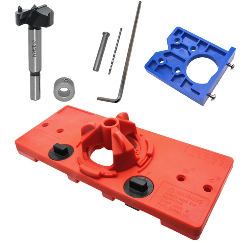 

Hinge Hole Jig Set Woodworking 35Mm Concealed Hinge Drilling Jig Boring Hole Drill Guide + Blue Drilling Guide Locator