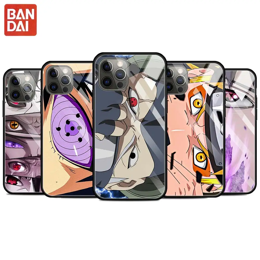 

Naruto Anime Eyes Tempered Glass Case For Apple iPhone 11 12 Pro 7 XR X XS Max 8 6 6s Plus SE 2020 7Plus 12Mini Tampa
