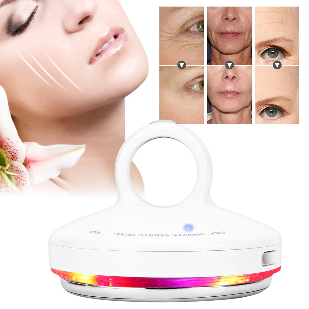 

A Set Electric LED Three Color Photon Therapy RF Heating Beauty Instrument Skin Whitening Lifting Anti-Aging Ion Import Massager