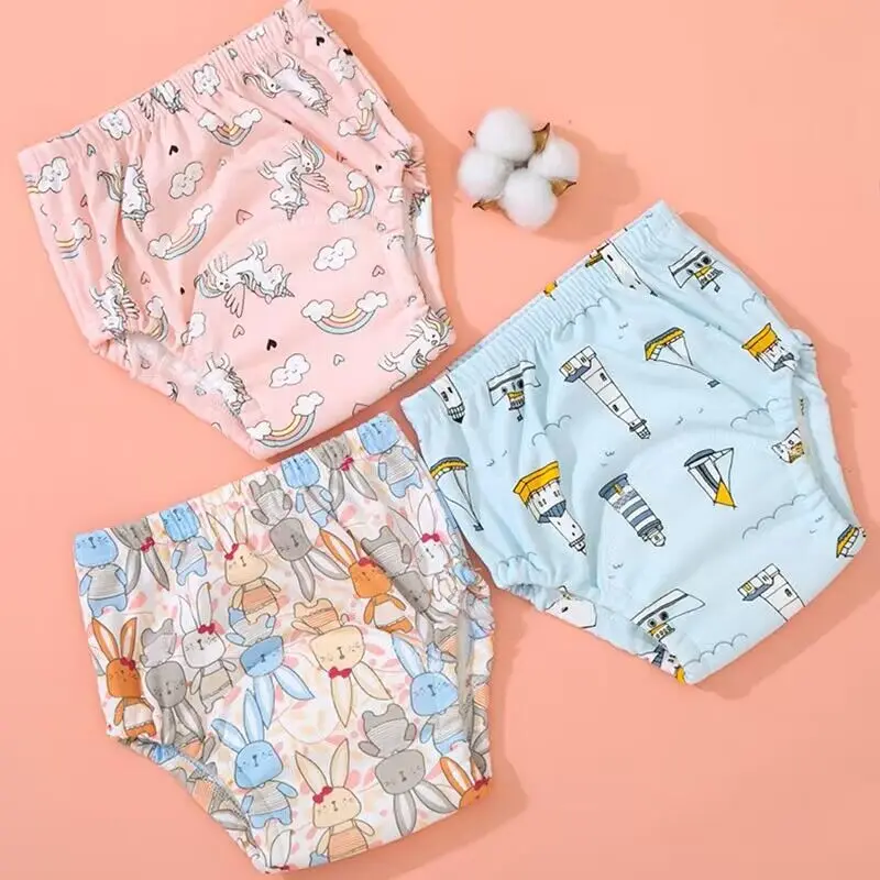 5PC 6 Layers Reusable Cotton Baby Training Pants, Baby Shorts, Underwear, Baby Diapers, images - 6