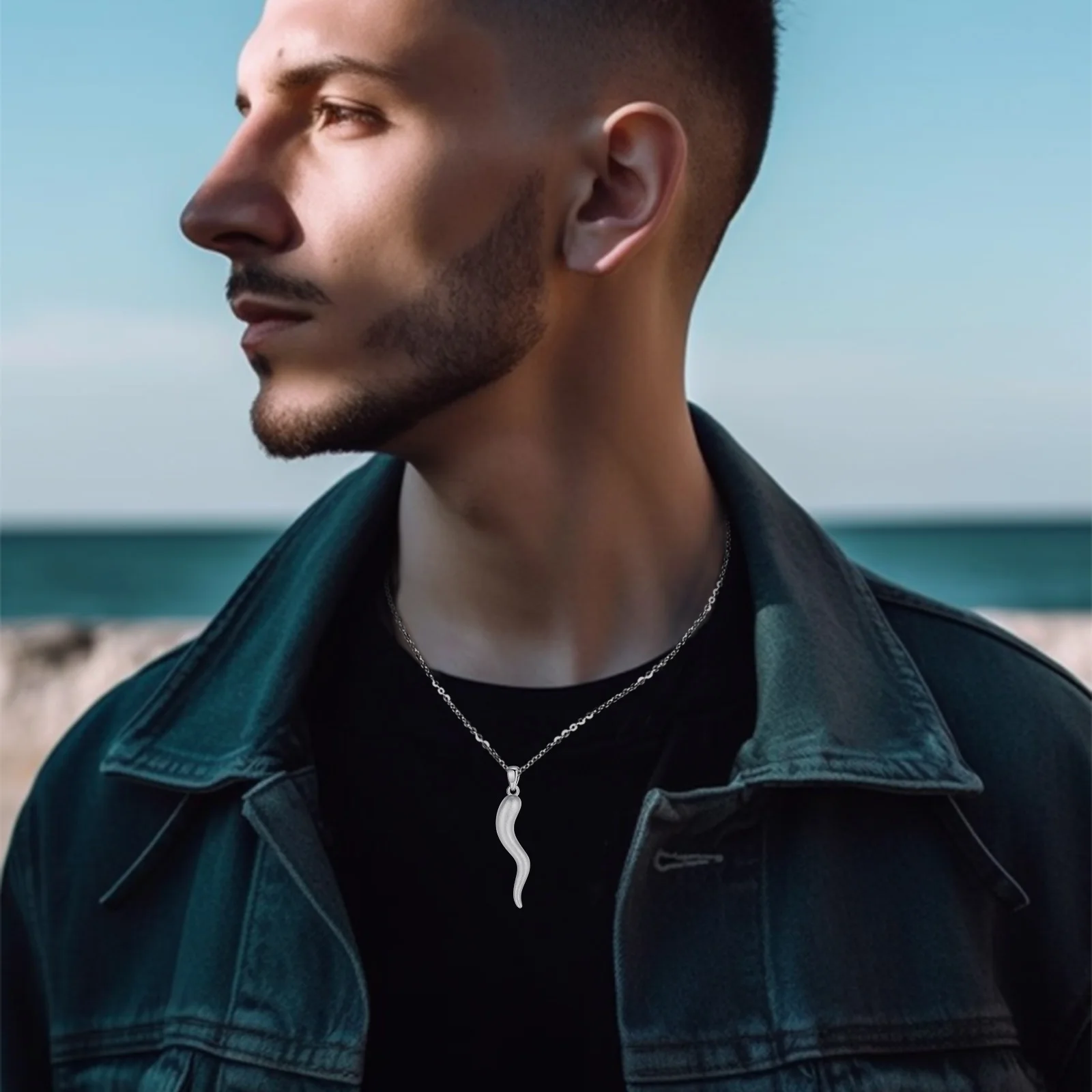 Ожерелье Eudora из стерлингового серебра 925 пробы с итальянским рогом для женщин и