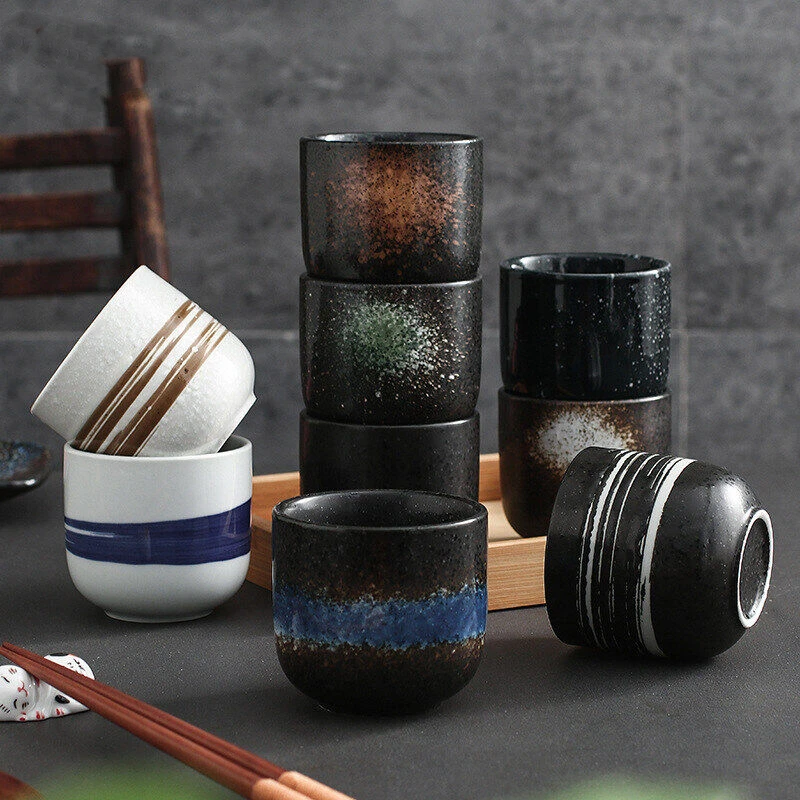 

Japanese Style Pottery Tea Cup Handcrafted Ceramic Tea Cup To Coffee Espresso Tea Water Mug Housewarming Gift 200ml