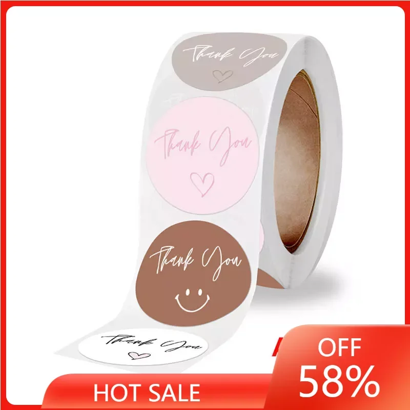 

Pcs Round Thank You Stickers Cute Smile Face Sticker For Labels Handmade Gift Decor Birthday Wedding Envelope Seals