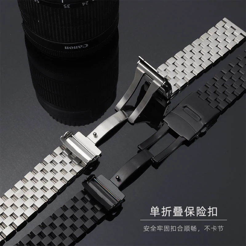 For IWC mark 17 18 watch with pilot strap metal stainless steel men's watch with chain accessories 20mm 22mm 24mm