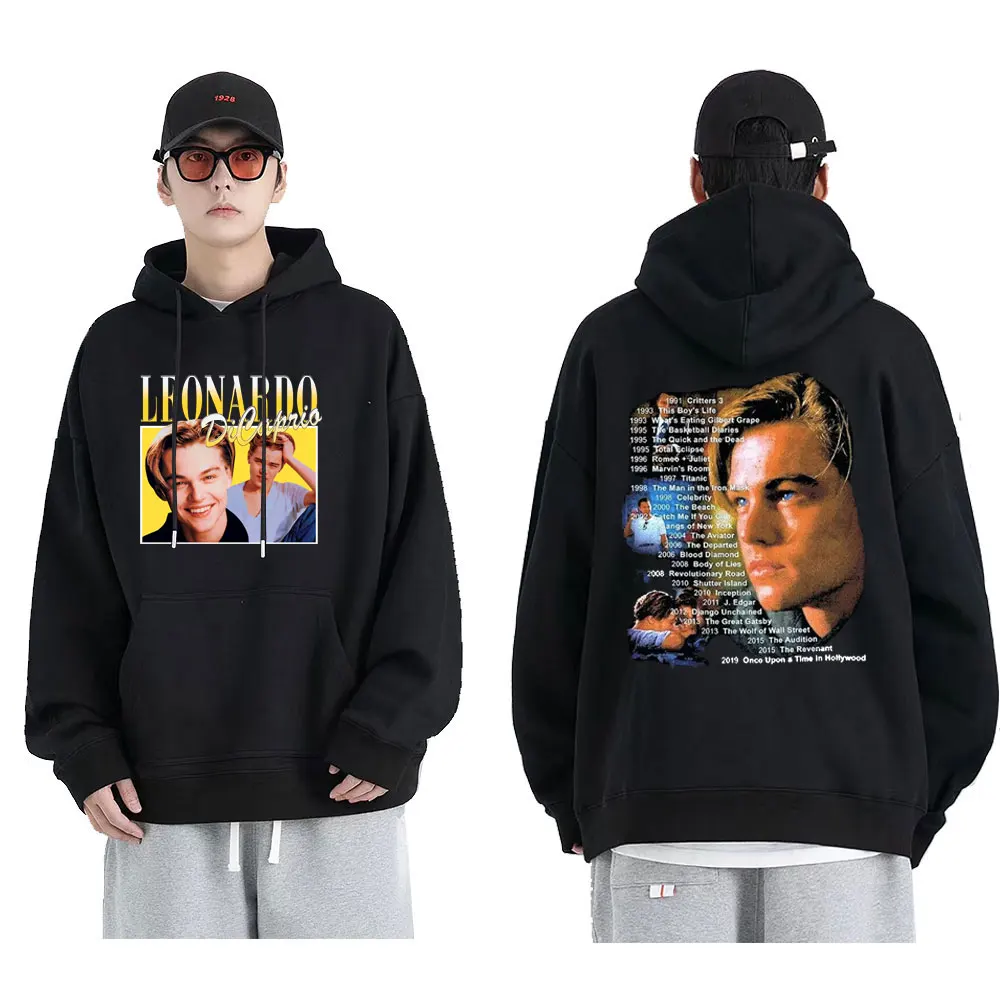 

Classic Vintage Leonardo DiCaprio Double-sided Print Hoodie Men Women Casual Sweatshirt Unisex Hip Hop Loose Sweatshirts Tops