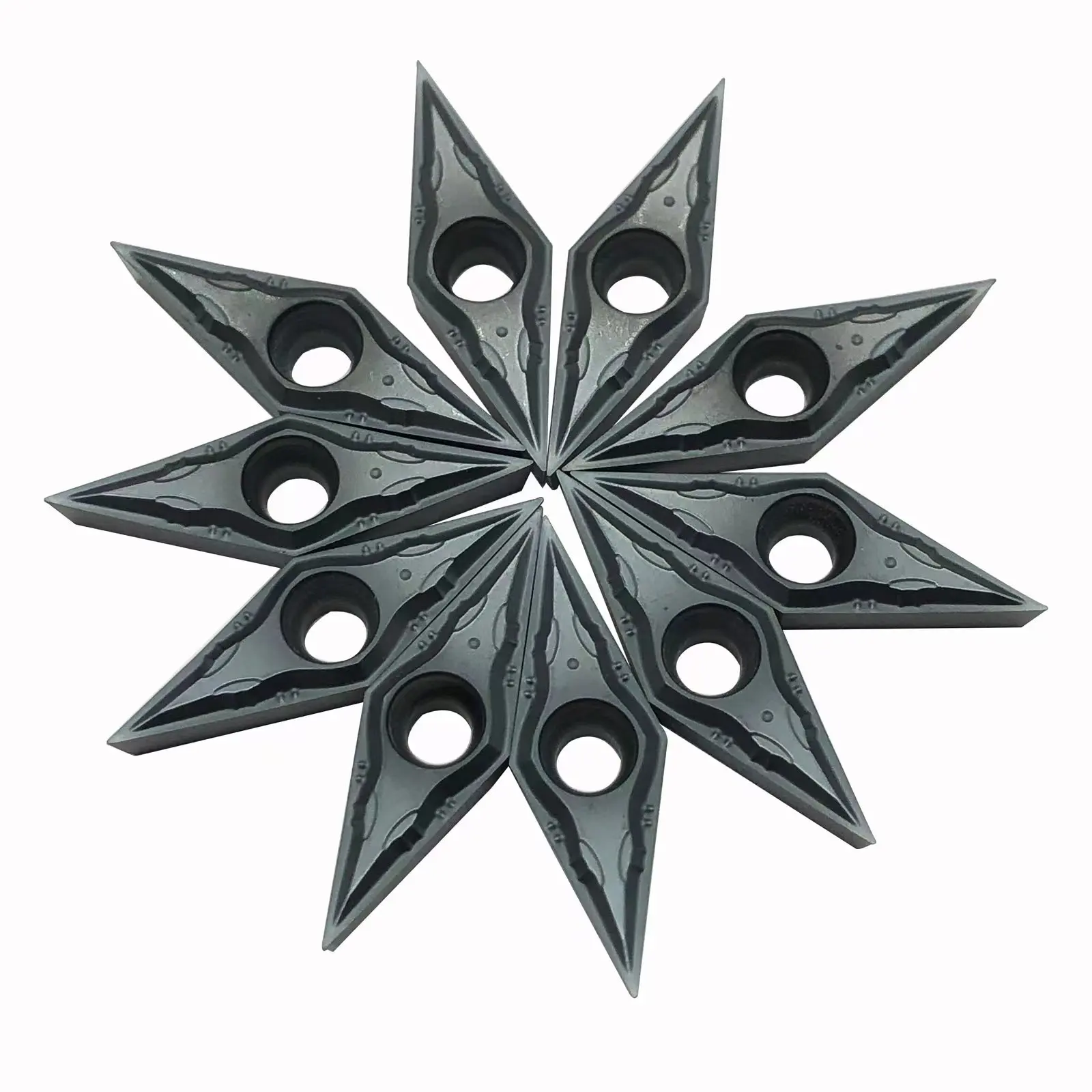 Набор резцов для токарного станка комплект из 10 твердосплавных насадок VBGT110301