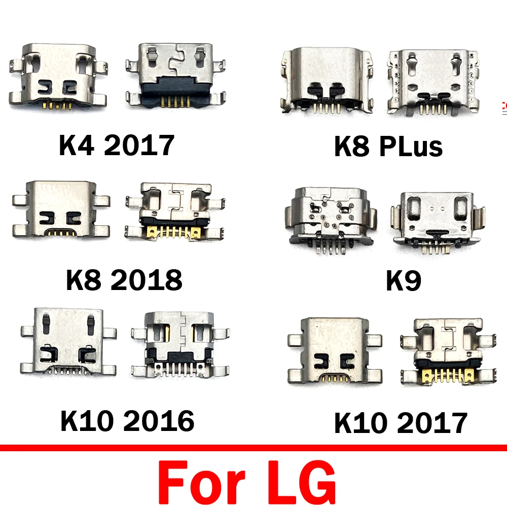 

10Pcs/lots Original USB Port Plug Dock Connector For LG K4 2017 K8 2018 K8 Plus K9 K10 2016 / 2017 K11 K12 Plus Mic USB Port