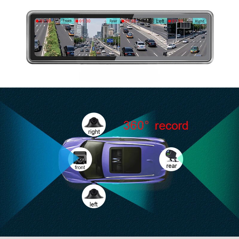 Видеорегистратор с 4 камерами панорамный видеорегистратор на Android 360 разрешением