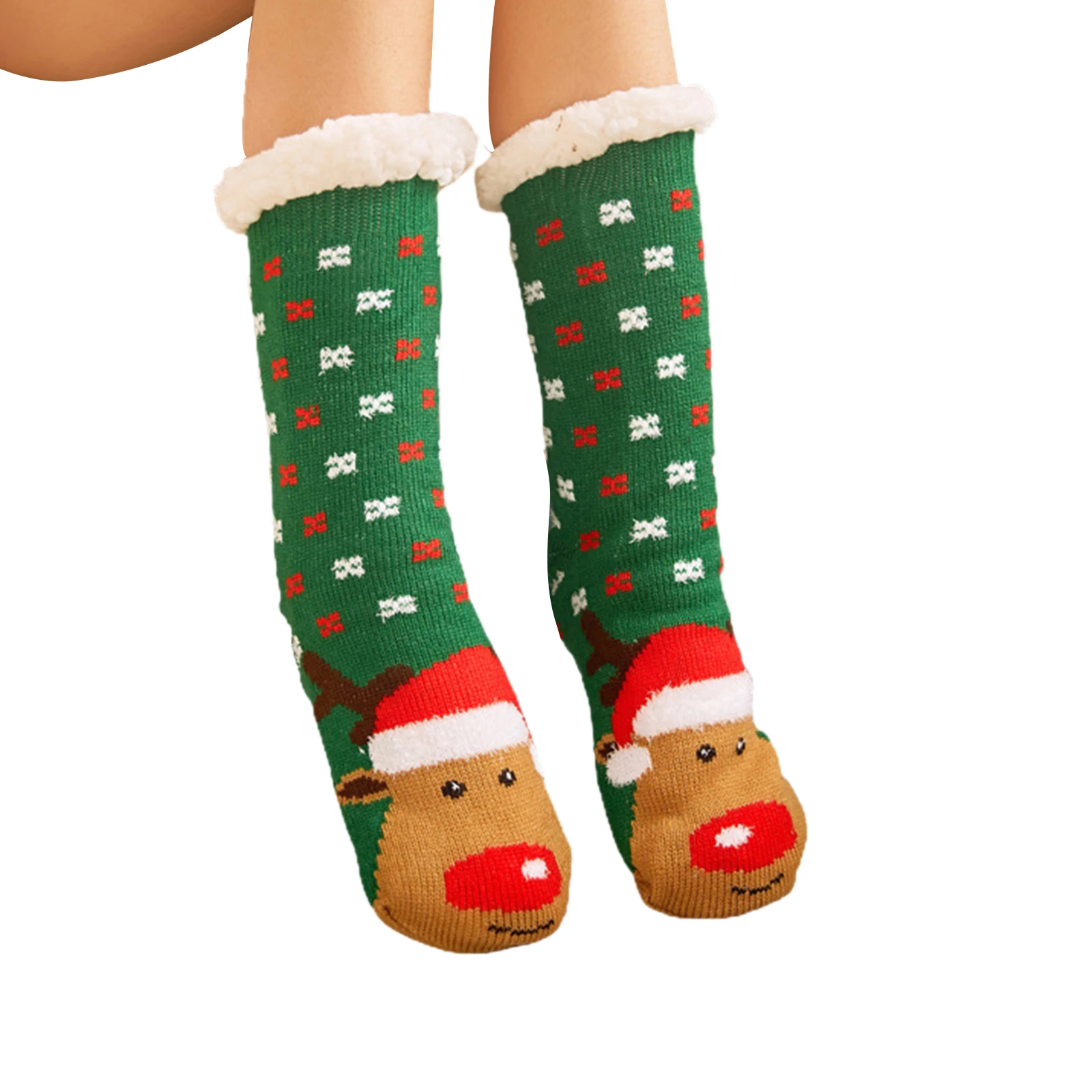 

Рождественские подвесные повседневные Мягкие пушистые теплые зимние носки для домашнего сна