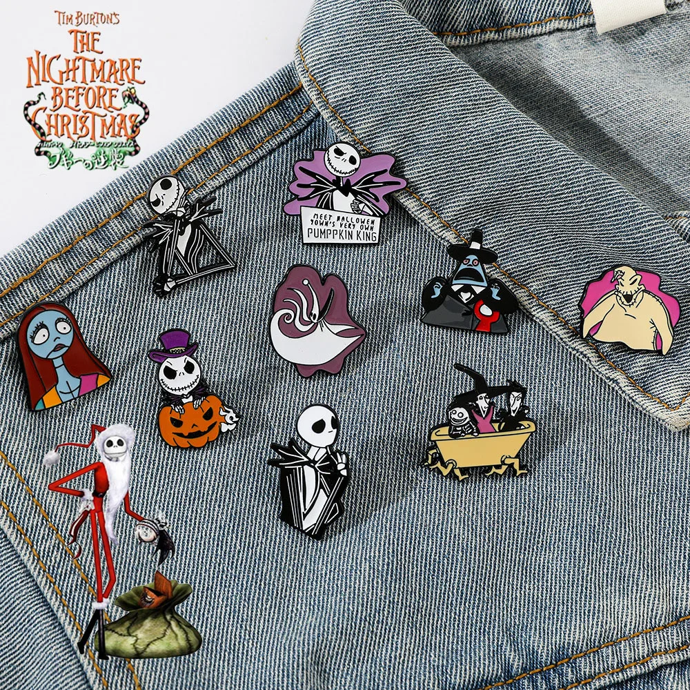 9 шт. металлическая брошь в виде черепа Джека Салли